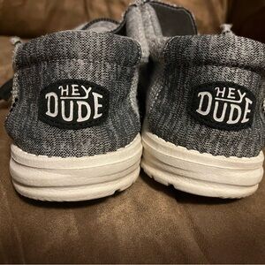 EUC Men’s Hey Dude Wally Stretch Mix Charcoal Sneakers Size 12